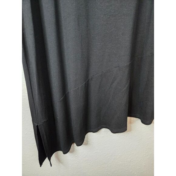 Eileen Fisher Women's Black Asymmetrical Elbow Sleeve Tunic Size Small - Picture 4 of 5